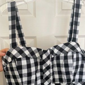 Black and White Gingham Picnic dress with bow from Ixia Modcloth